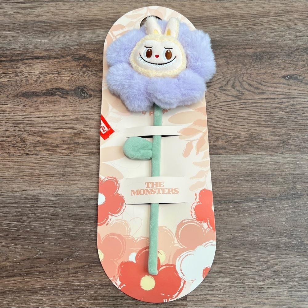 Popmart Popland Exclusive The Monsters Flower Labubu Plush Purple Green
